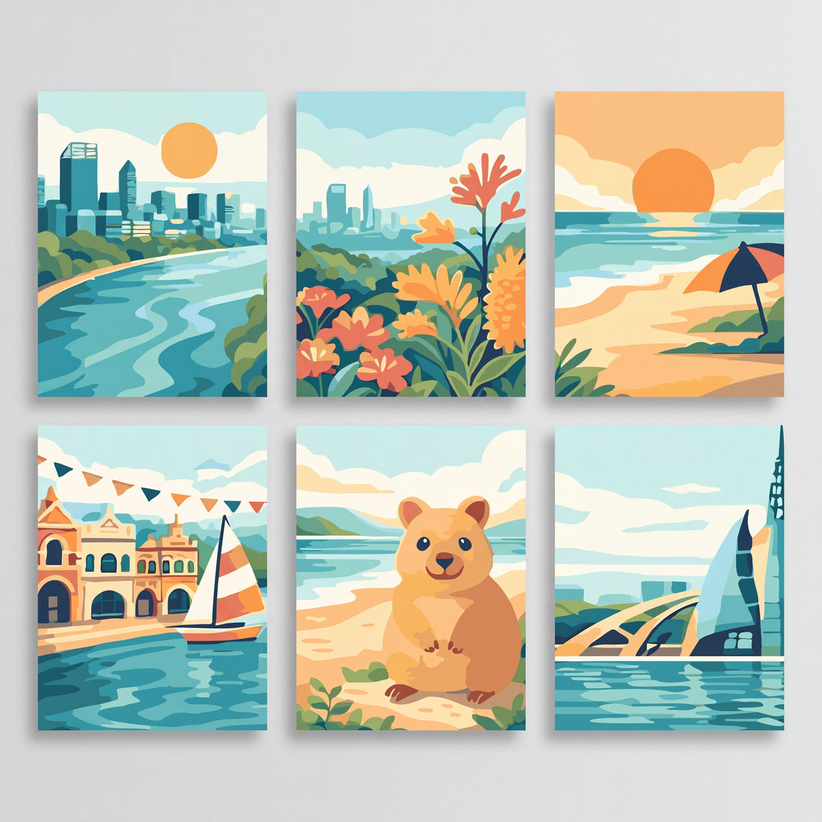 Perth Coastal Scenes - Mini Paint by Numbers Set