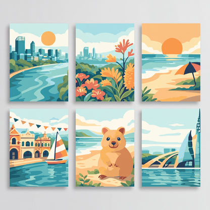 Perth Coastal Scenes - Mini Paint by Numbers Set