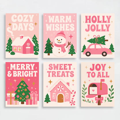 Pink Christmas Wishes - Mini Paint by Numbers Set