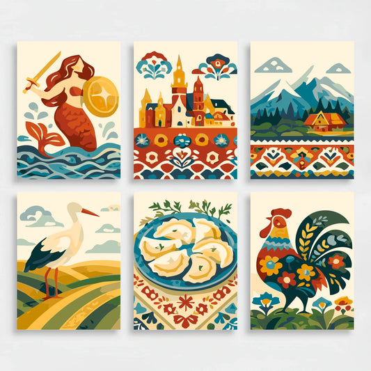 Polish Folk Art - Mini Paint by Numbers Set