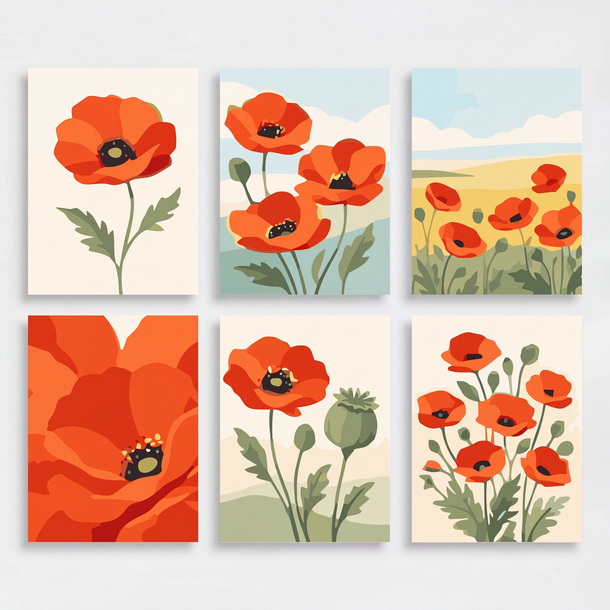 Poppies - Mini Paint by Numbers Set