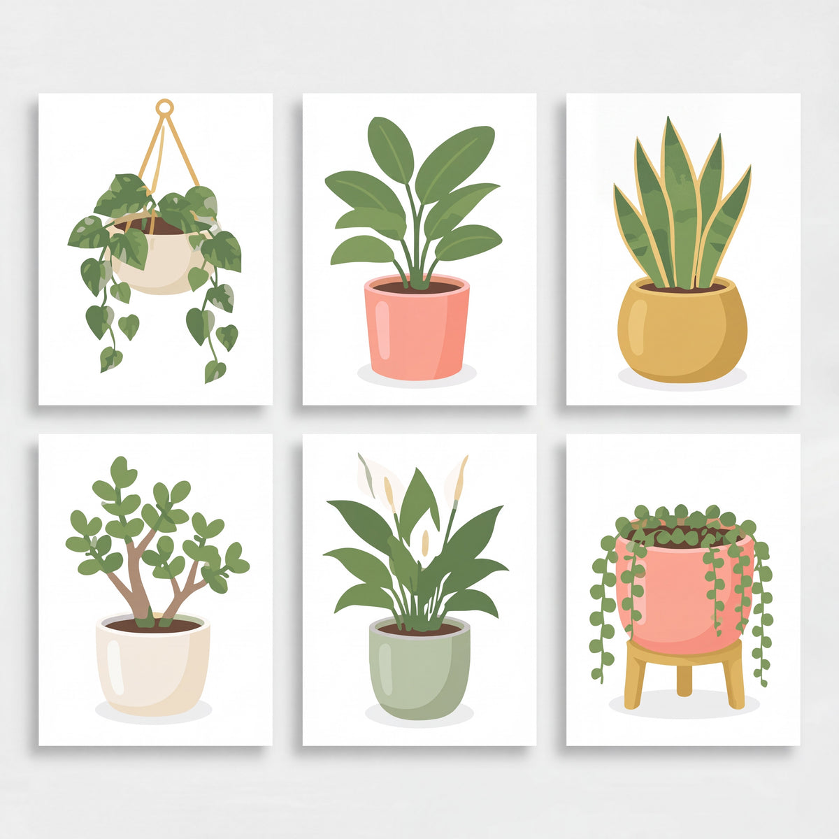 Potted Houseplants - Mini Paint by Numbers Set