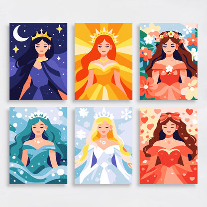 Princesses - Mini Paint by Numbers Set