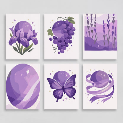 Purple Celestial Dreams - Mini Paint by Numbers Set