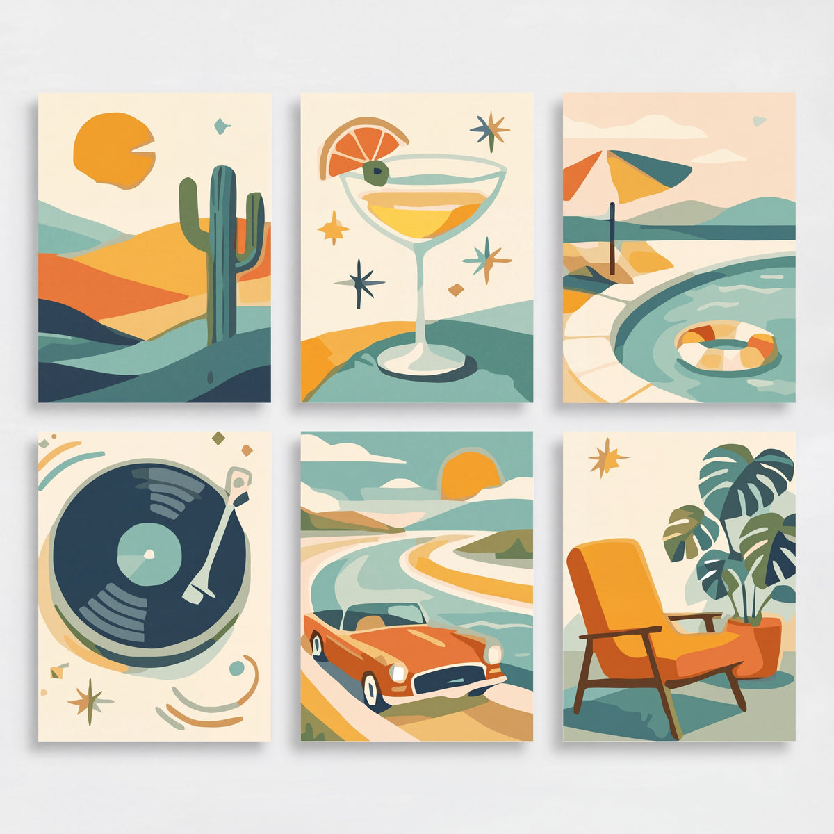 Retro Paradise - Mini Paint by Numbers Set