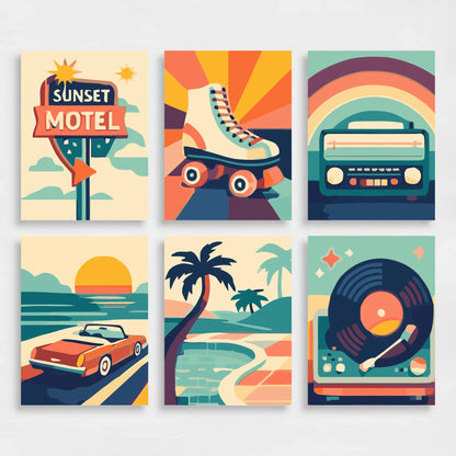 Retro - Mini Paint by Numbers Set