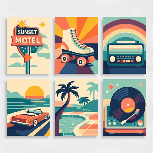 Retro - Mini Paint by Numbers Set