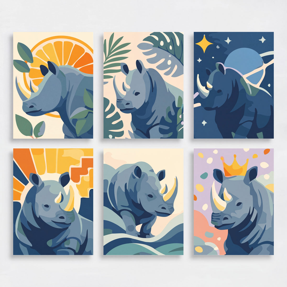 Rhinoceros - Mini Paint by Numbers Set