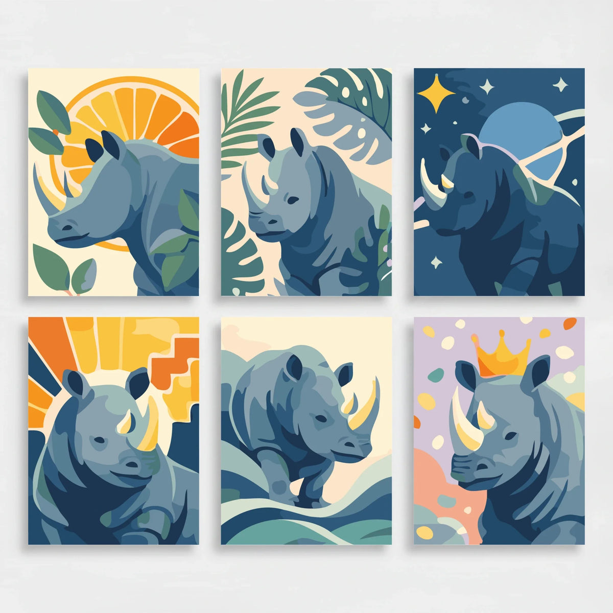 Rhinoceros - Mini Paint by Numbers Set