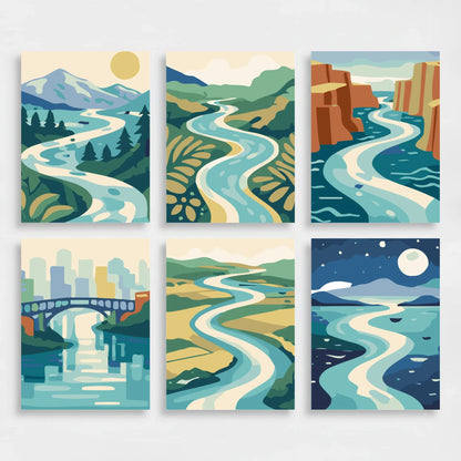 Rivers - Mini Paint by Numbers Set