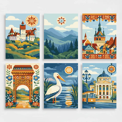 Romania - Mini Paint by Numbers Set