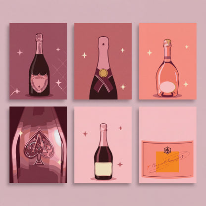 Rosé All Day Champagne Bottles - Mini Paint by Numbers Set