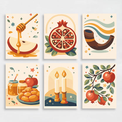 Rosh Hashanah Traditions - Mini Paint by Numbers Set