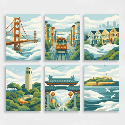 San Francisco - Mini Paint by Numbers Set
