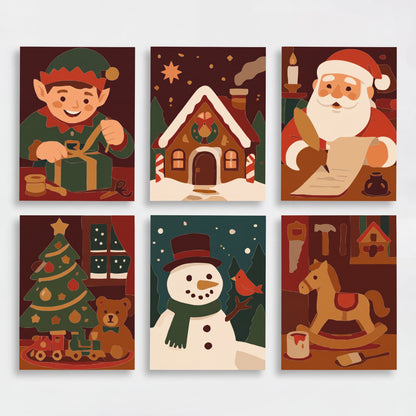 Santa's Workshop - Mini Paint by Numbers Set