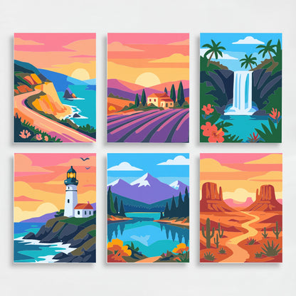 Scenic Escapes - Mini Paint by Numbers Set