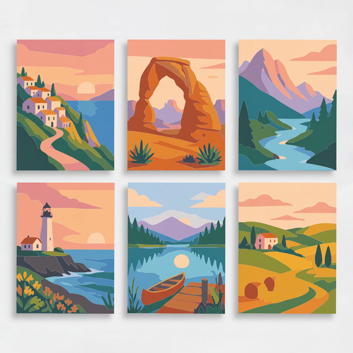 Scenic Horizons - Mini Paint by Numbers Set
