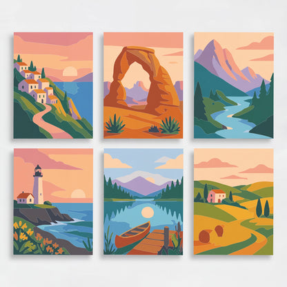 Scenic Horizons - Mini Paint by Numbers Set