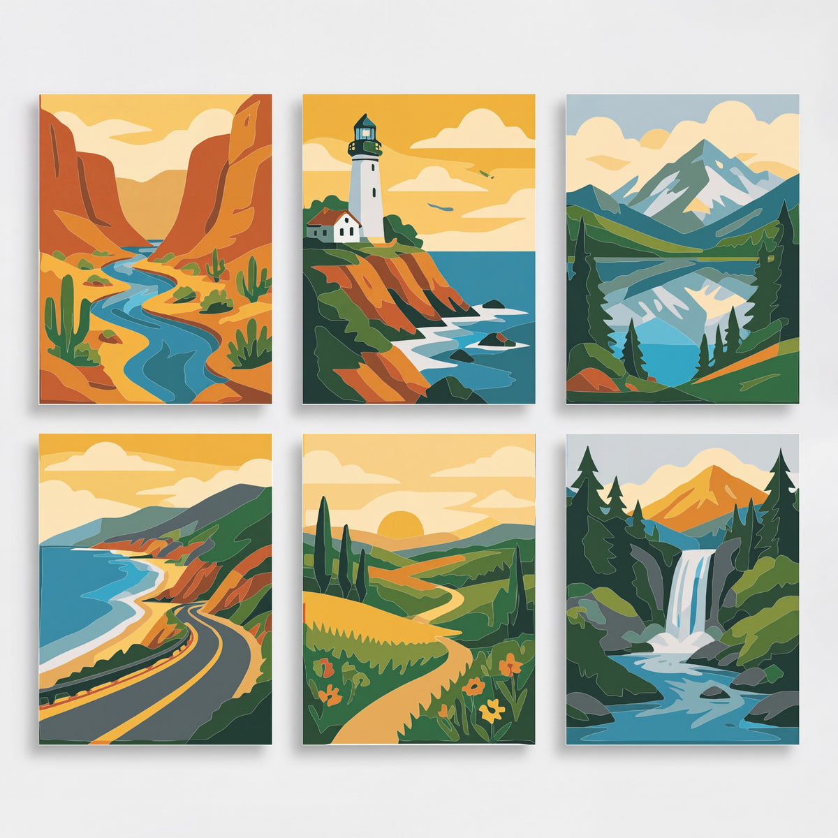 Scenic Landscapes - Mini Paint by Numbers Set