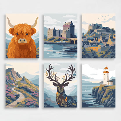 Scottish Highlands - Mini Paint by Numbers Set