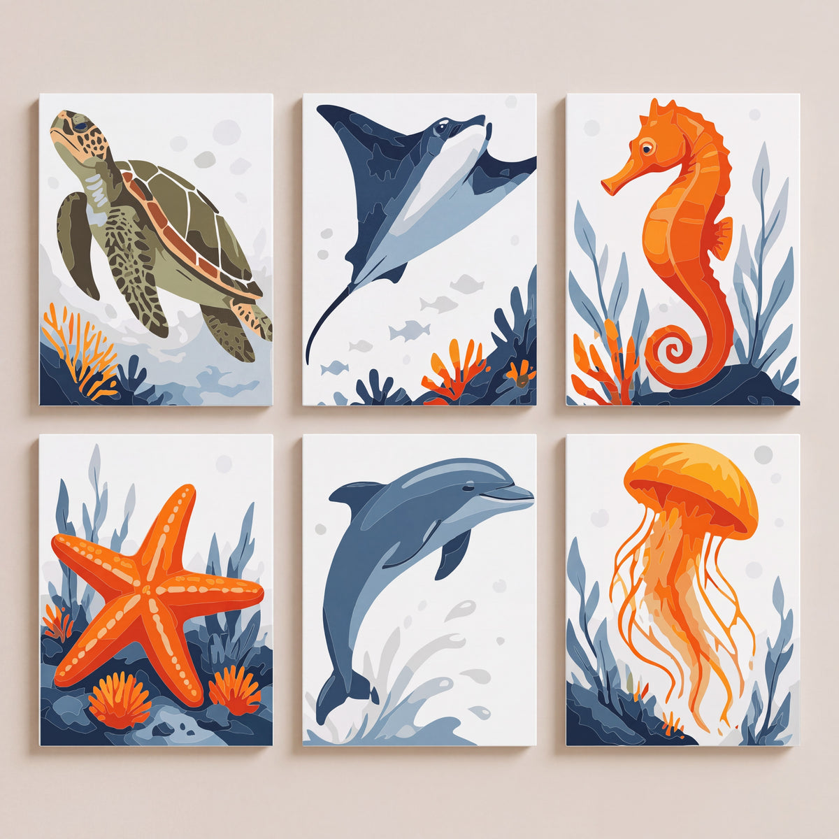 Sea Life Wonders - Mini Paint by Numbers Set