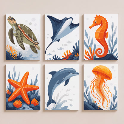 Sea Life Wonders - Mini Paint by Numbers Set
