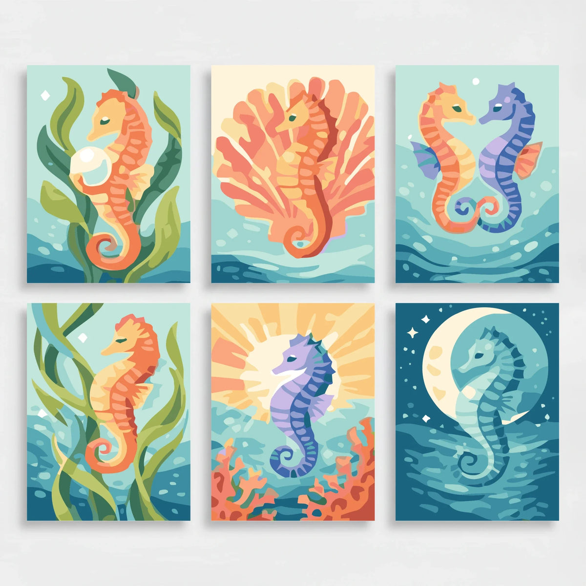 Seahorses - Mini Paint by Numbers Set