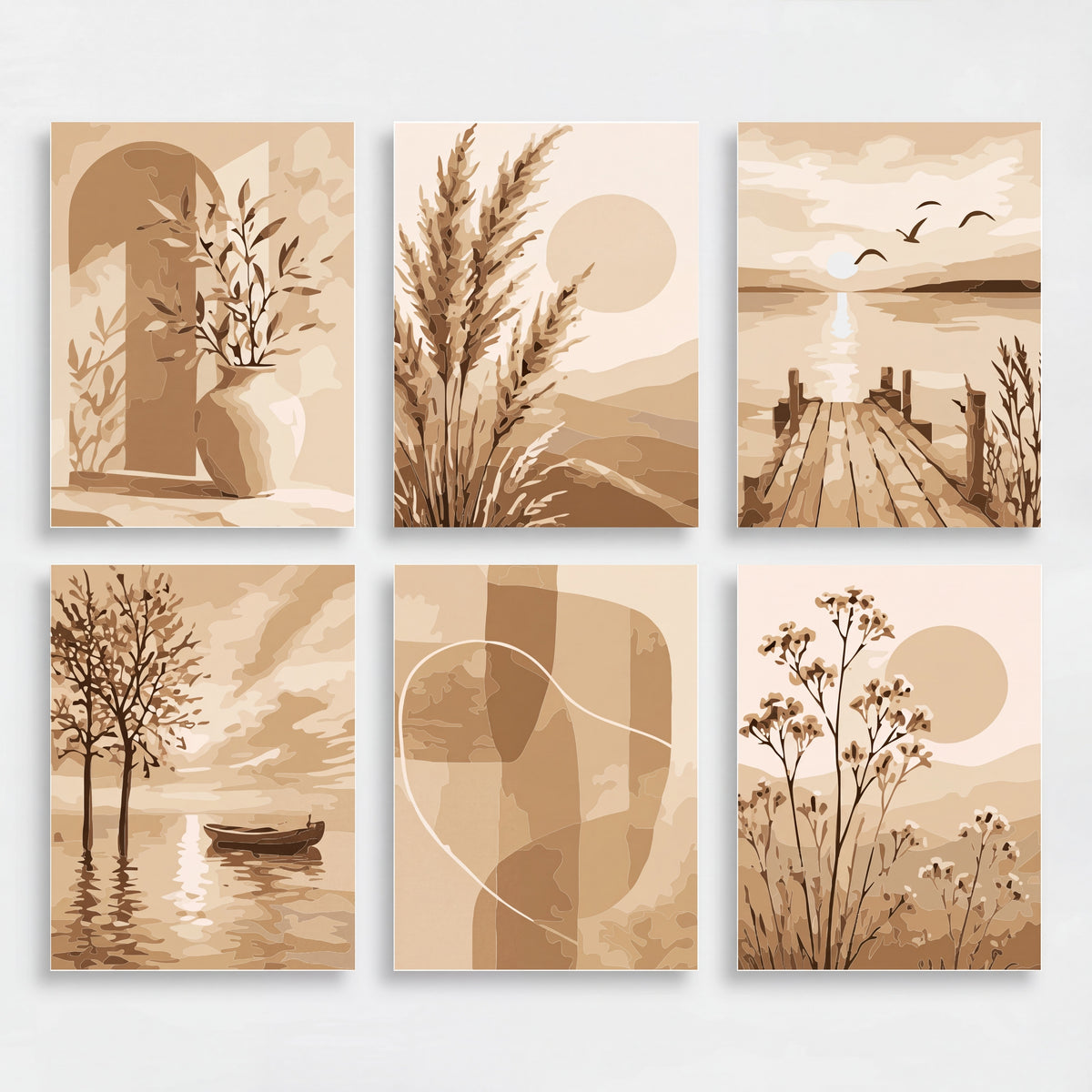 Sepia Serenity - Mini Paint by Numbers Set