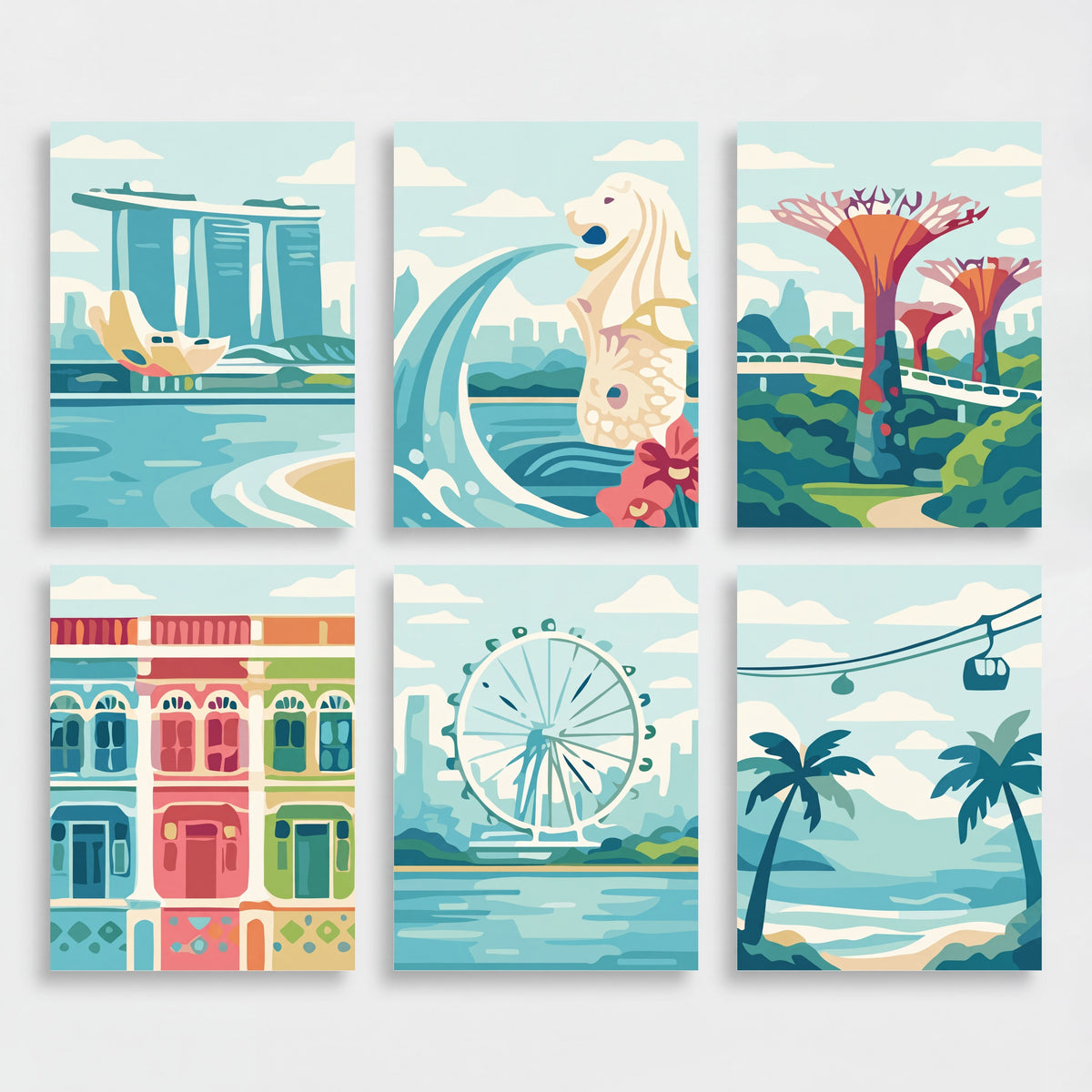 Singapore Landmarks - Mini Paint by Numbers Set