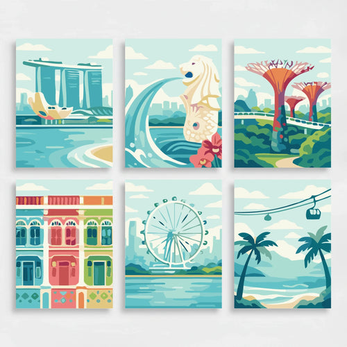 Singapore Landmarks - Mini Paint by Numbers Set
