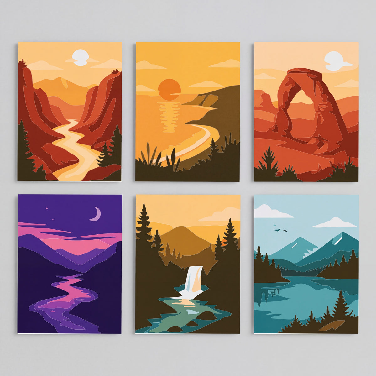 Six Scenes of Nature's Beauty - Mini Paint by Numbers Set