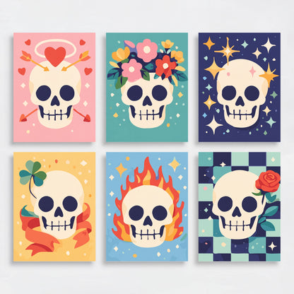 Skulls - Mini Paint by Numbers Set