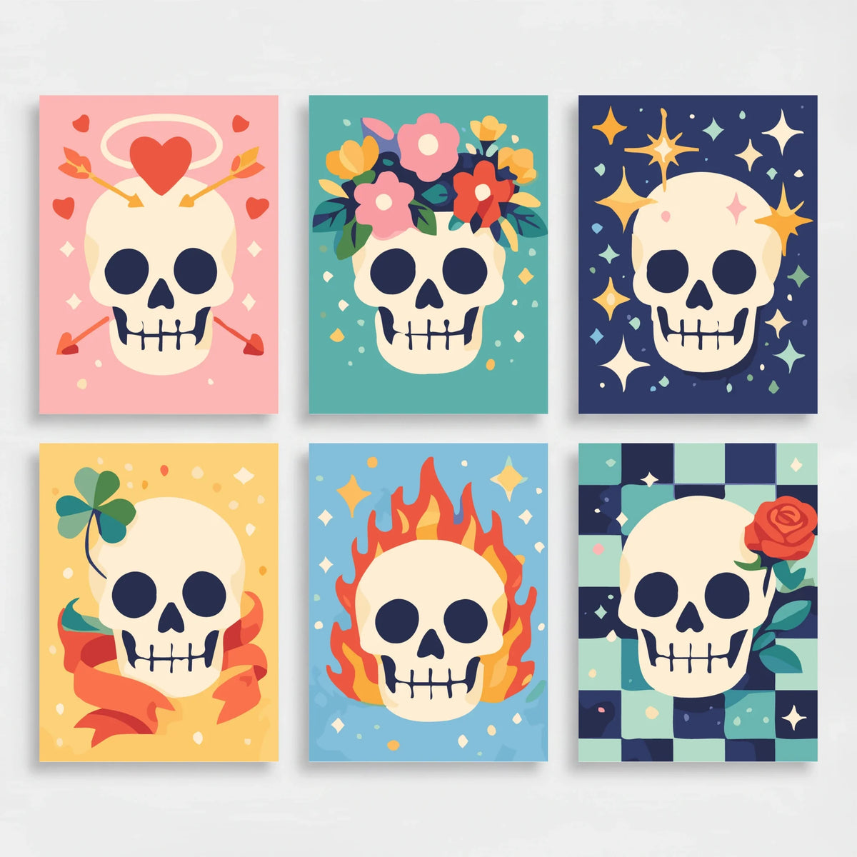 Skulls - Mini Paint by Numbers Set