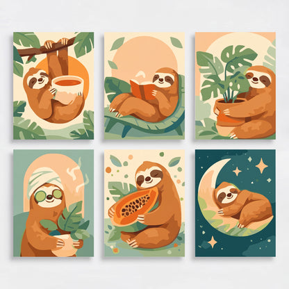 Sloths - Mini Paint by Numbers Set