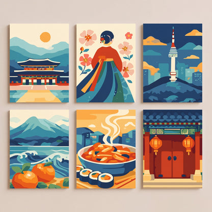 South Korea - Mini Paint by Numbers Set
