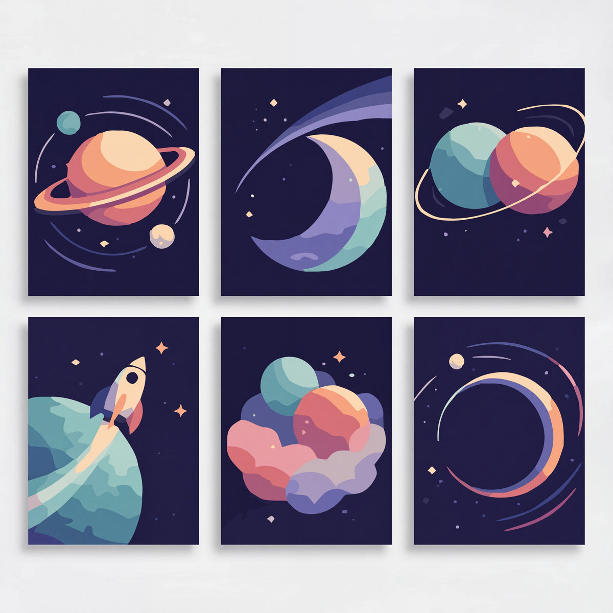 Space - Mini Paint by Numbers Set