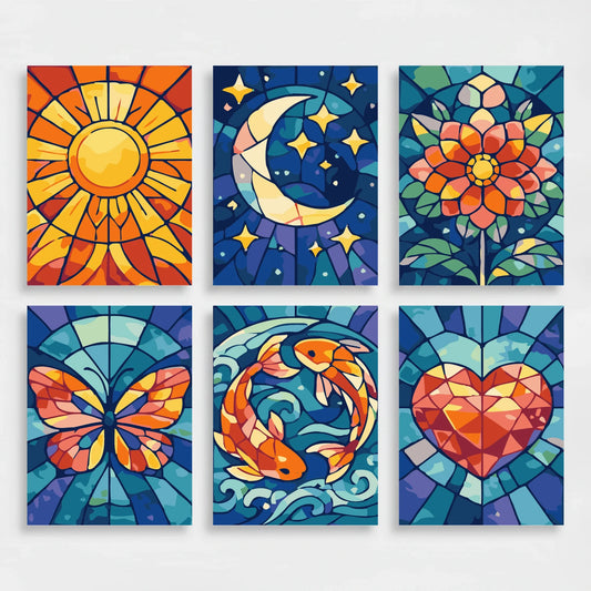 Stained Glass - Mini Paint by Numbers Set