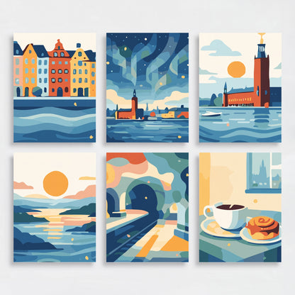 Stockholm - Mini Paint by Numbers Set