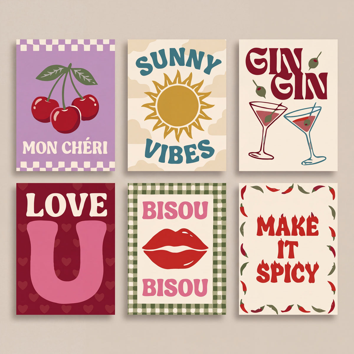 Sunny Vibes and Chic Sayings - Mini Paint by Numbers Set