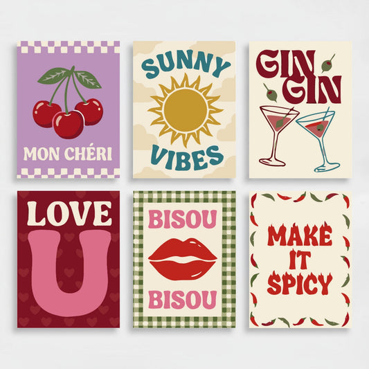Sunny Vibes and Chic Sayings - Mini Paint by Numbers Set