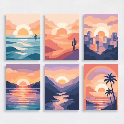 Sunset Horizons - Mini Paint by Numbers Set