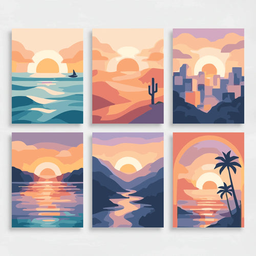 Sunset Horizons - Mini Paint by Numbers Set