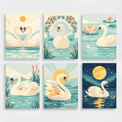Swans - Mini Paint by Numbers Set