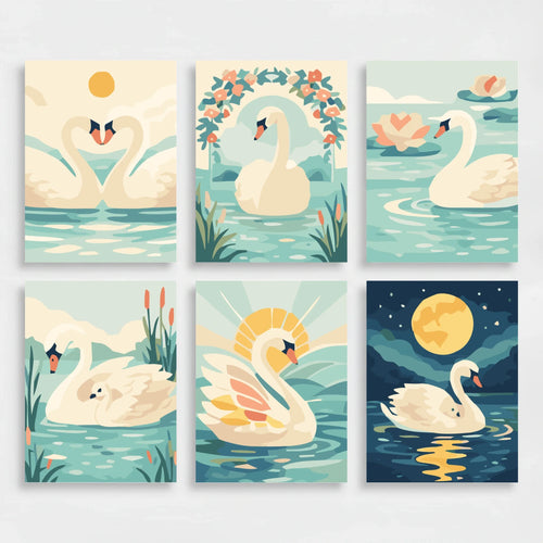 Swans - Mini Paint by Numbers Set