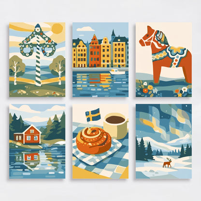 Sweden - Mini Paint by Numbers Set