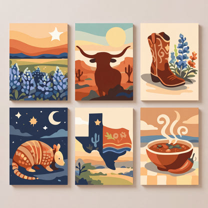 Texas Heritage - Mini Paint by Numbers Set