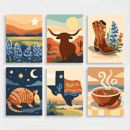 Texas Heritage - Mini Paint by Numbers Set