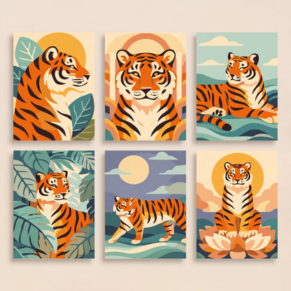 Tigers - Mini Paint by Numbers Set