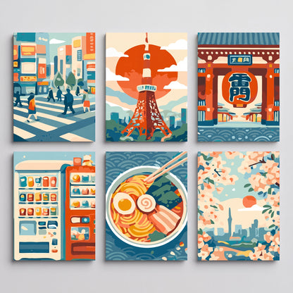 Tokyo - Mini Paint by Numbers Set