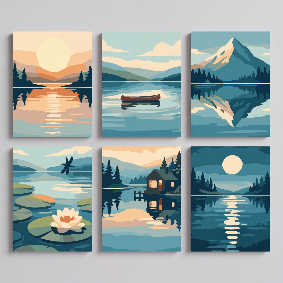 Tranquil Lakes - Mini Paint by Numbers Set